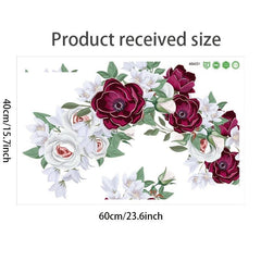 Rose Wall Sticker Decorative Flower Self Adhesive Decals