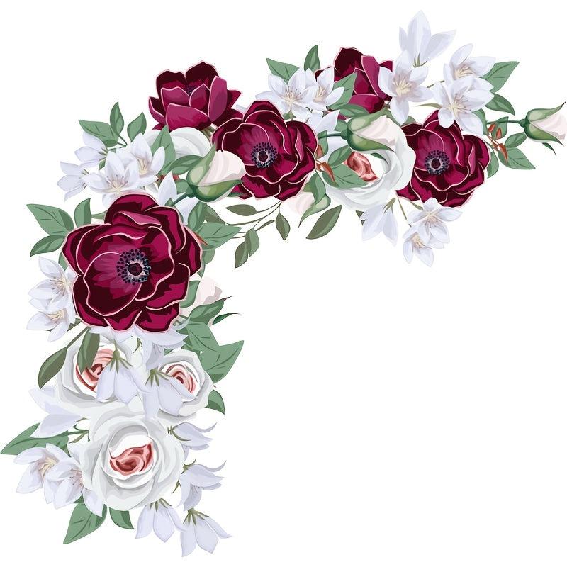 Rose Wall Sticker Decorative Flower Self Adhesive Decals