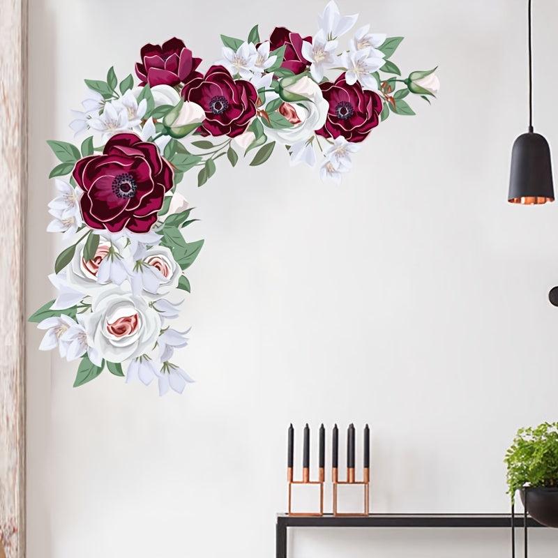 Rose Wall Sticker Decorative Flower Self Adhesive Decals