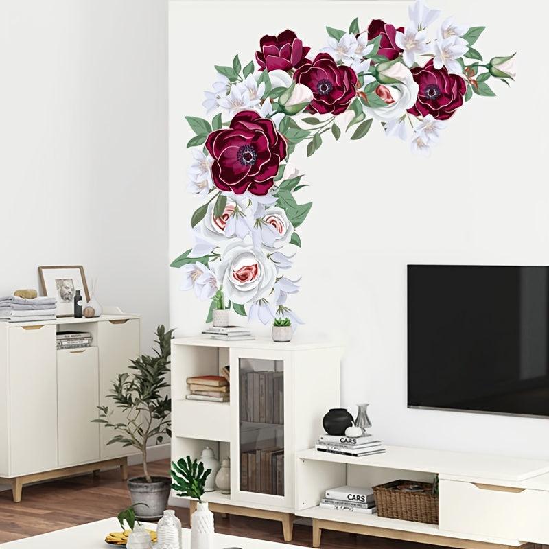 Rose Wall Sticker Decorative Flower Self Adhesive Decals