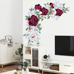 Rose Wall Sticker Decorative Flower Self Adhesive Decals