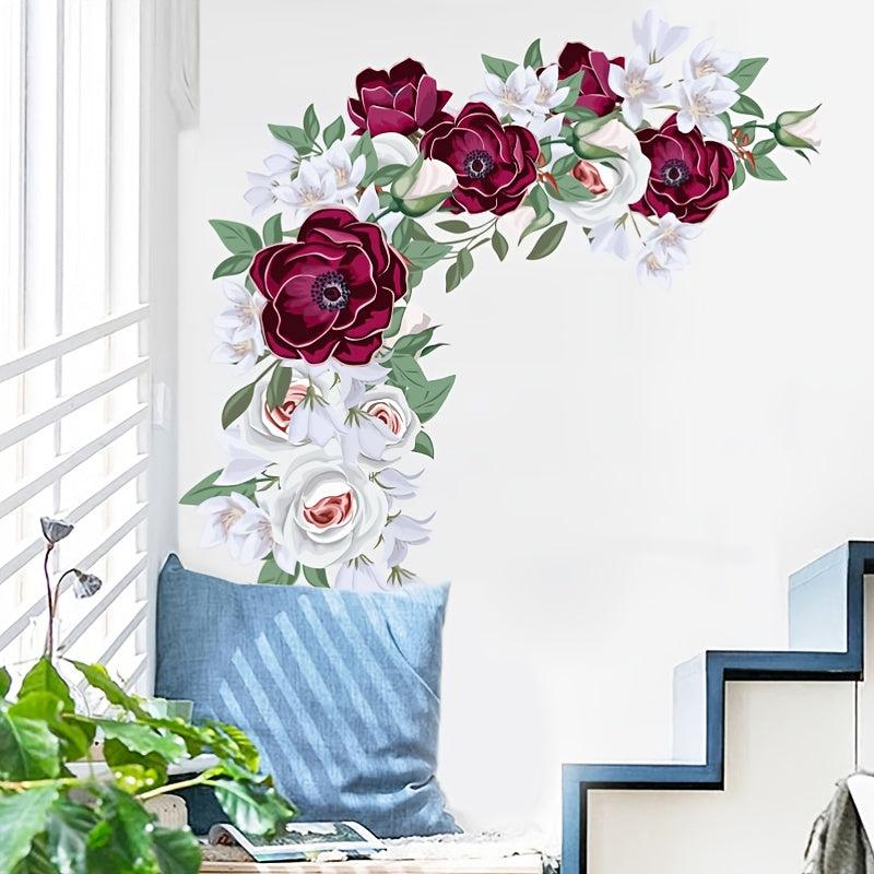 Rose Wall Sticker Decorative Flower Self Adhesive Decals