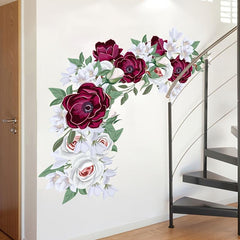 Rose Wall Sticker Decorative Flower Self Adhesive Decals