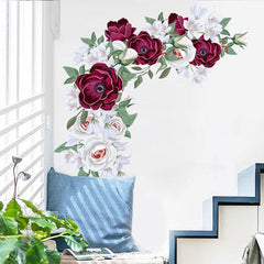 Rose Wall Sticker Decorative Flower Self Adhesive Decals