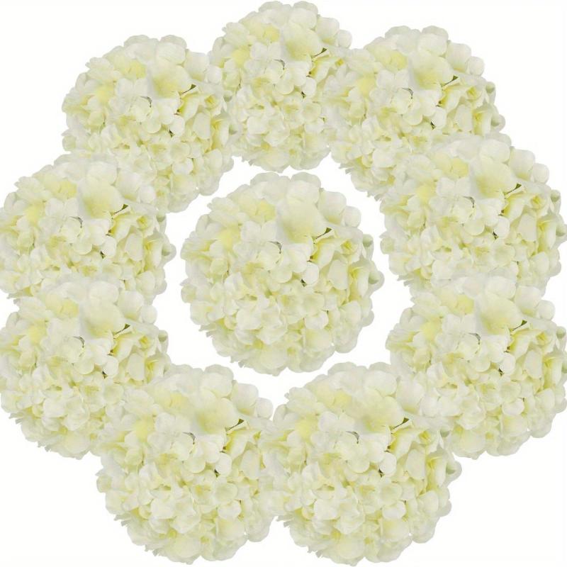 6pcs Artificial Hydrangea Silk Flower Heads for Weddings and Home Decor