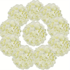 6pcs Artificial Hydrangea Silk Flower Heads for Weddings and Home Decor