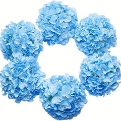 6pcs Artificial Hydrangea Silk Flower Heads for Weddings and Home Decor
