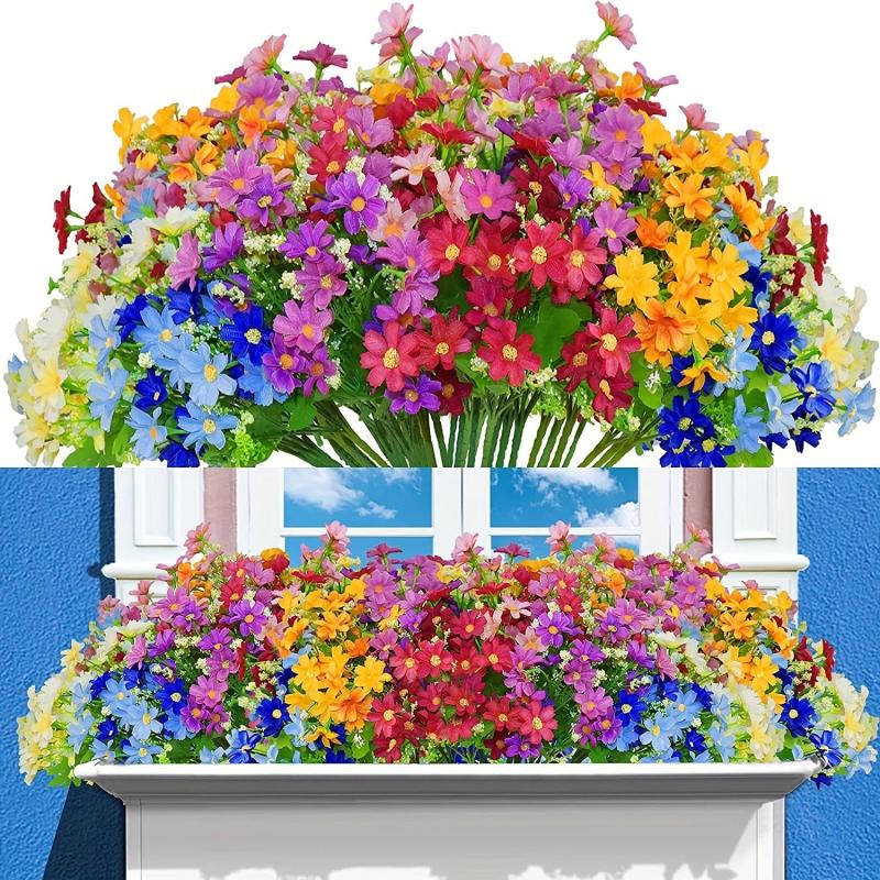 UV Resistant Artificial Daisy Flowers for Outdoor Garden Decor