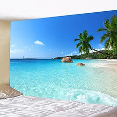 Coastal Landscape Tapestry Wall Hanging for Home Decor