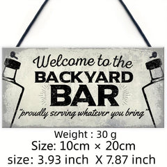Bar Wooden Hanging Plaques Signs - Home Man Cave Decor