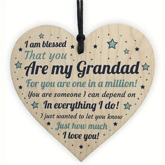 Personalized Wooden Heart Gift for Grandad - Birthday or Christmas Present