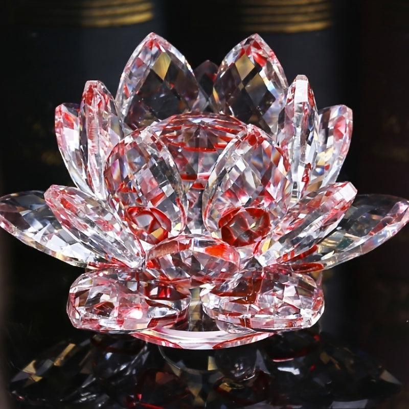 Crystal Lotus Ornament for Home Decor and Desk Cabinet