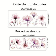 Splash Ink Style Red Flower Wall Stickers for Girls Room