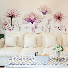 Splash Ink Style Red Flower Wall Stickers for Girls Room