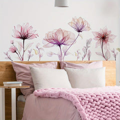 Splash Ink Style Red Flower Wall Stickers for Girls Room