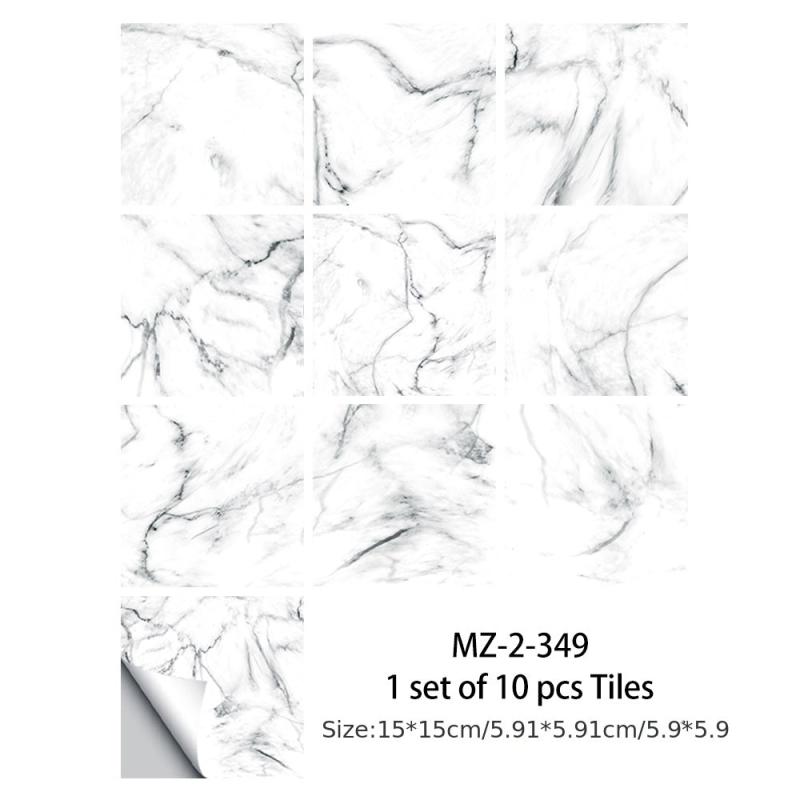 10pcs Marble Tile Stickers - Waterproof Self Adhesive Vinyl Tiles