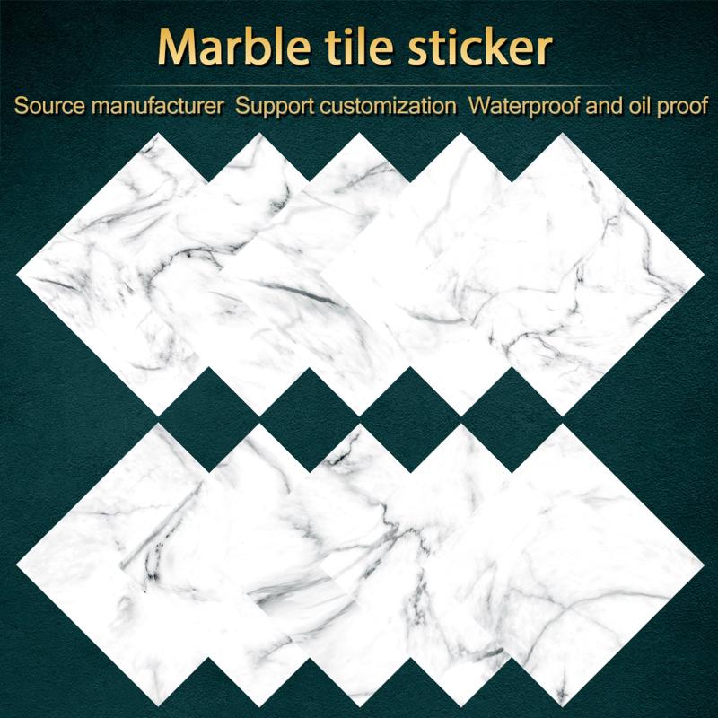 10pcs Marble Tile Stickers - Waterproof Self Adhesive Vinyl Tiles