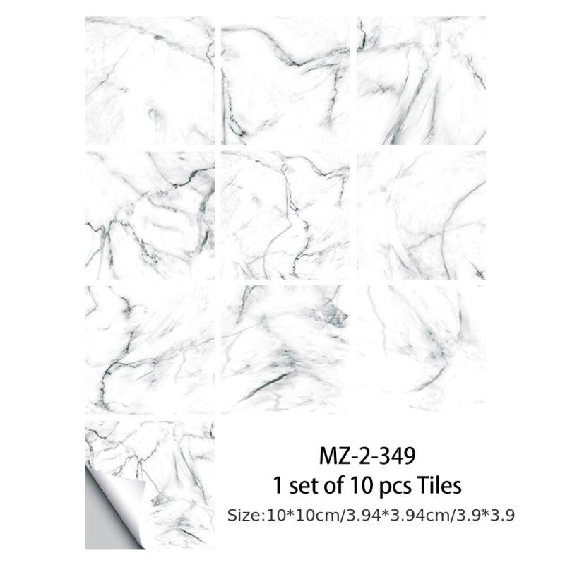 10pcs Marble Tile Stickers - Waterproof Self Adhesive Vinyl Tiles
