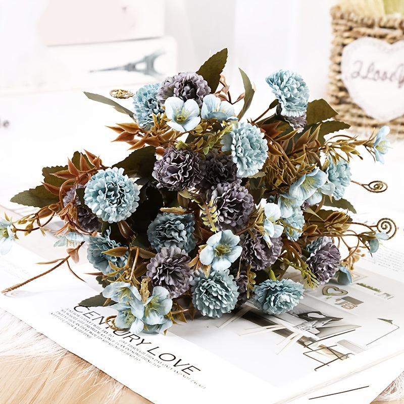 Retro Peony Hydrangea Flower Arrangement, Indoor Decor & Mother's Birthday Gift