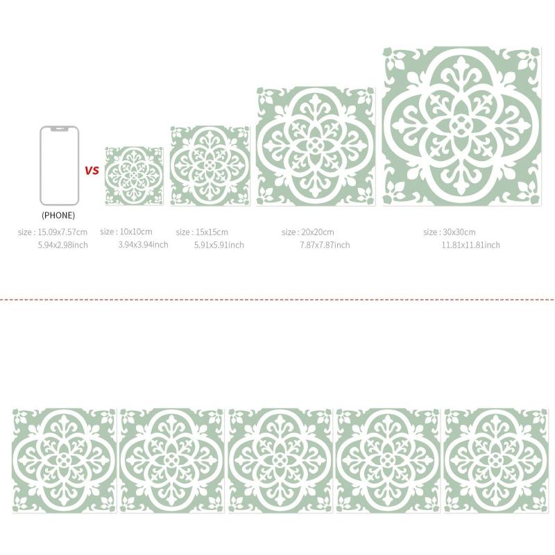 10pcs Bohemian Style Kitchen Tile Stickers Self Adhesive Home Decor