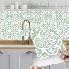 10pcs Bohemian Style Kitchen Tile Stickers Self Adhesive Home Decor