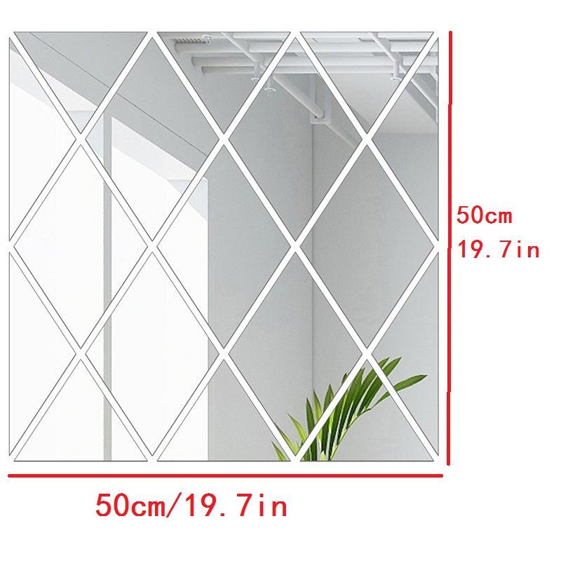 3D Mirror Wall Sticker DIY Triangles Living Room Bedroom Decor