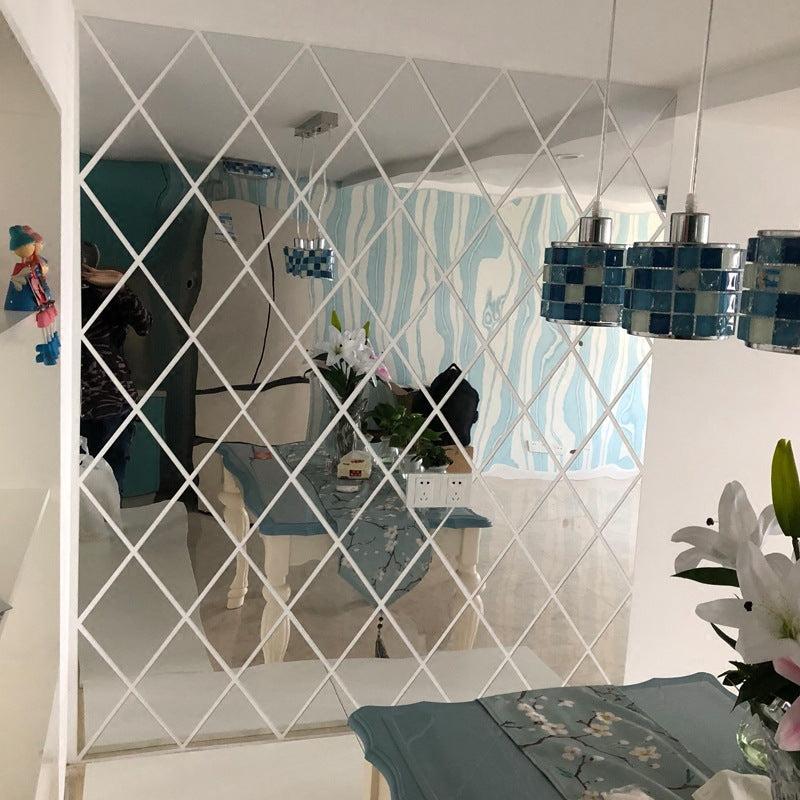 3D Mirror Wall Sticker DIY Triangles Living Room Bedroom Decor