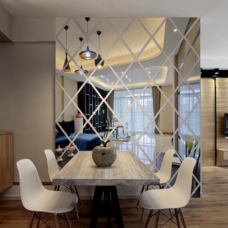 3D Mirror Wall Sticker DIY Triangles Living Room Bedroom Decor