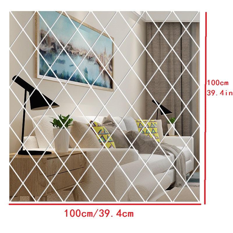 3D Mirror Wall Sticker DIY Triangles Living Room Bedroom Decor