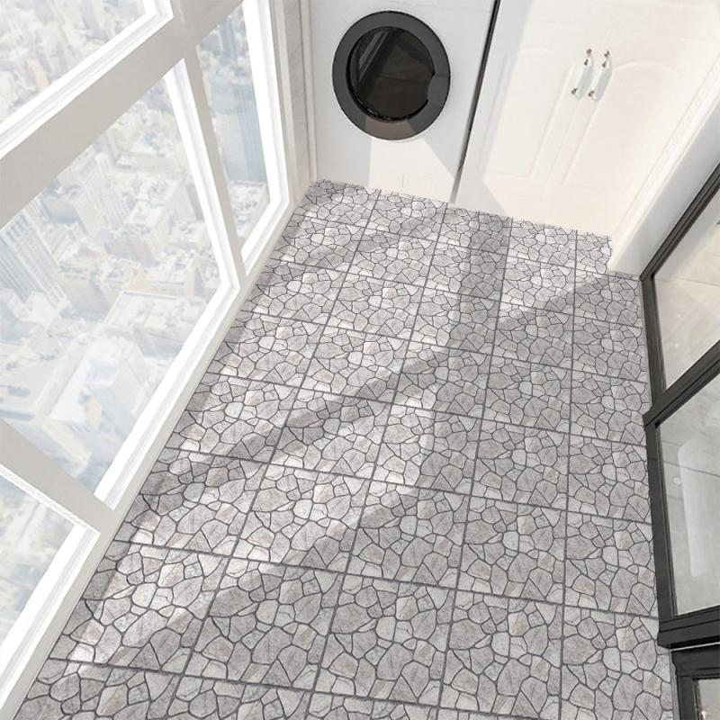 10pcs Stone Patterned Tile Stickers Self Adhesive Waterproof Wall Stickers