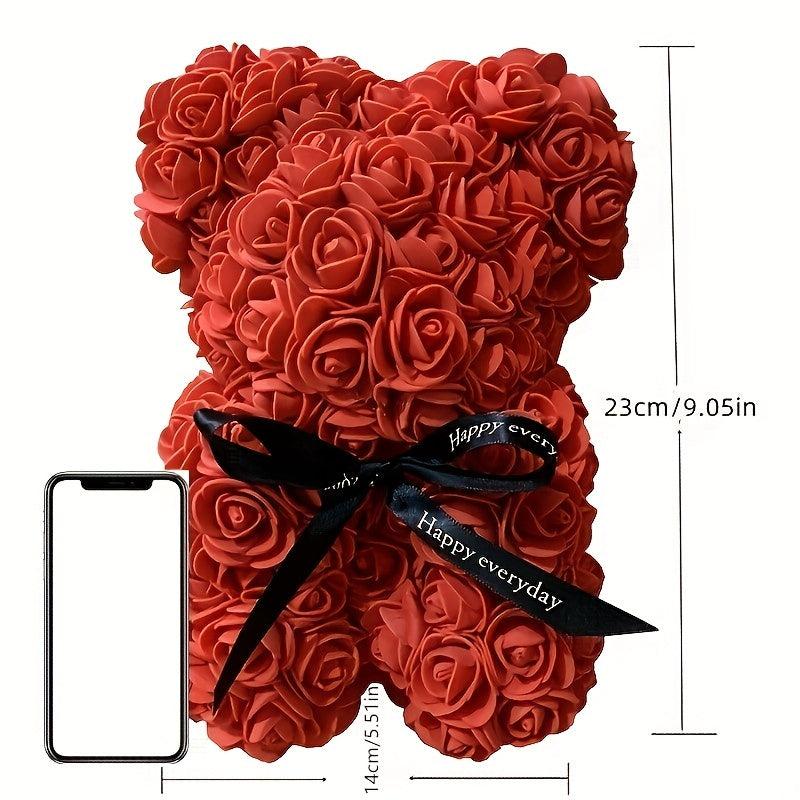 Rose Bear Artificial Foam Flowers for Valentines Mothers Anniversary Wedding