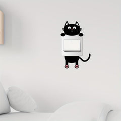 Cat Wall Sticker Switch Decoration Self-adhesive for Bedroom