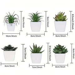 6pcs Mini Artificial Succulent Plants with Pots for Decoration