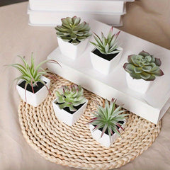 6pcs Mini Artificial Succulent Plants with Pots for Decoration