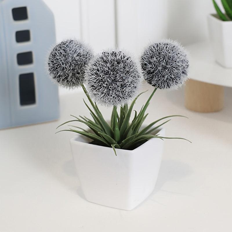 6pcs Mini Potted Artificial Flower Plants for Indoor Decor