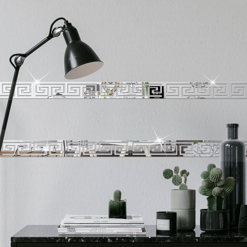 12pcs Geometric Pattern Acrylic Mirror Sticker Wall Decor
