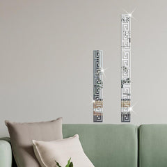 12pcs Geometric Pattern Acrylic Mirror Sticker Wall Decor