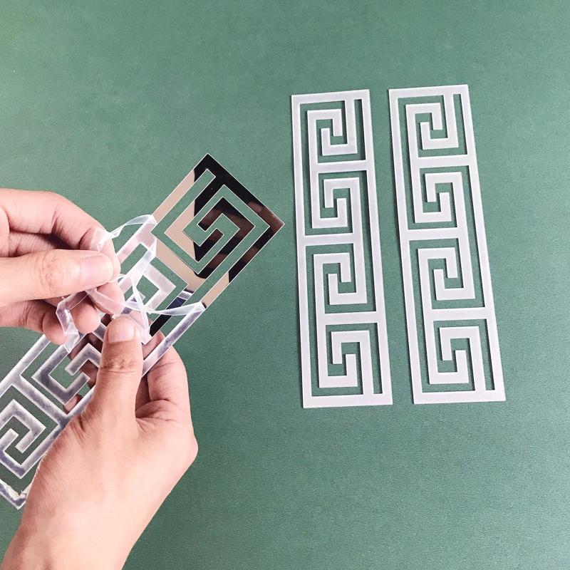 12pcs Geometric Pattern Acrylic Mirror Sticker Wall Decor