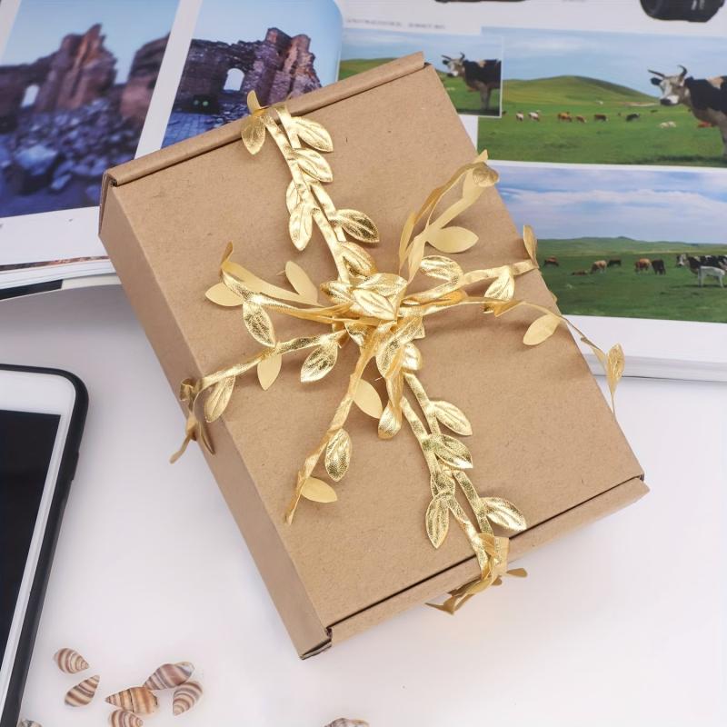 Soleebee Golden Leaf Ribbon 10m Vine Leaves Trim for DIY Party Wedding