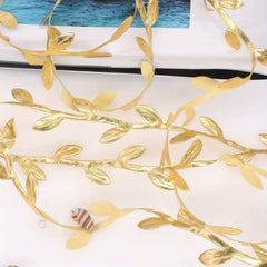 Soleebee Golden Leaf Ribbon 10m Vine Leaves Trim for DIY Party Wedding