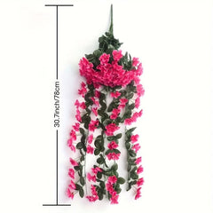 2pcs Silk Violet Flower Garland for Home Wedding and Garden Decor
