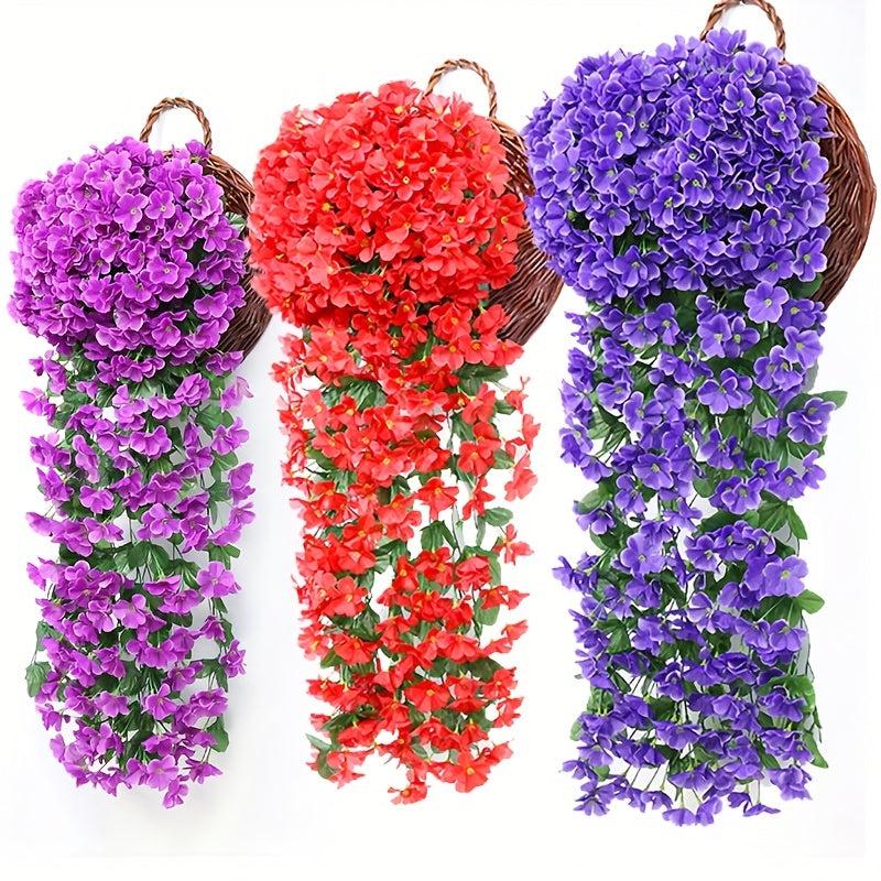 2pcs Silk Violet Flower Garland for Home Wedding and Garden Decor