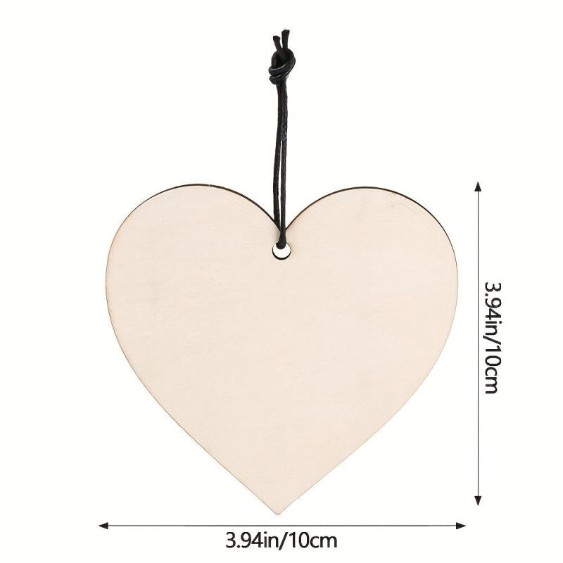 Christmas Table Decoration Wooden Love Heart Pendant Craft Home Decoration