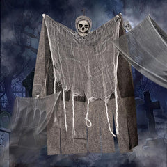 Haunted House Halloween Decoration Hanging Skull Head Gauze Ghost
