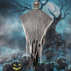 Haunted House Halloween Decoration Hanging Skull Head Gauze Ghost