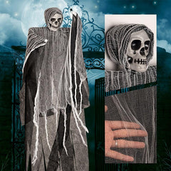 Haunted House Halloween Decoration Hanging Skull Head Gauze Ghost