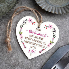Wooden Hanging Heart Plaque Wedding Sign Bridal Shower Bachelorette Party