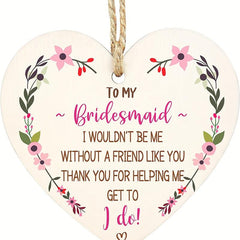 Wooden Hanging Heart Plaque Wedding Sign Bridal Shower Bachelorette Party