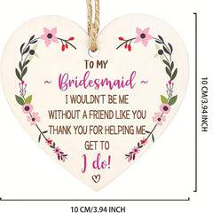Wooden Hanging Heart Plaque Wedding Sign Bridal Shower Bachelorette Party