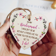 Wooden Hanging Heart Plaque Wedding Sign Bridal Shower Bachelorette Party